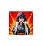 かっこかわいい黒和服女子スタンプ002（個別スタンプ：12）