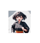 かっこかわいい黒和服女子スタンプ002（個別スタンプ：14）