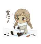 学生ガール♡冬と年末年始も使える！（個別スタンプ：1）