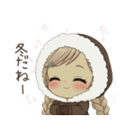 学生ガール♡冬と年末年始も使える！（個別スタンプ：8）