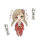 学生ガール♡冬と年末年始も使える！（個別スタンプ：20）
