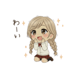 学生ガール♡冬と年末年始も使える！（個別スタンプ：24）