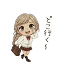 学生ガール♡冬と年末年始も使える！（個別スタンプ：27）