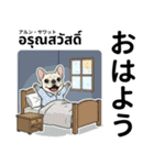 フレンチブルドックのタイ語と日本語会話（個別スタンプ：14）