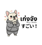 フレンチブルドックのタイ語と日本語会話（個別スタンプ：33）