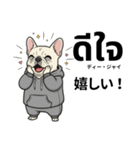 フレンチブルドックのタイ語と日本語会話（個別スタンプ：35）