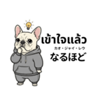 フレンチブルドックのタイ語と日本語会話（個別スタンプ：37）