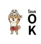 ムエタイ柴犬の日本語とタイ語で日常会話（個別スタンプ：2）