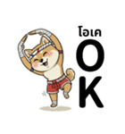 ムエタイ柴犬の日本語とタイ語で日常会話（個別スタンプ：3）