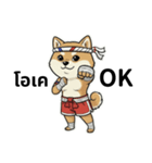 ムエタイ柴犬の日本語とタイ語で日常会話（個別スタンプ：4）