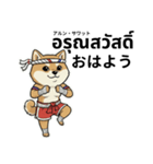 ムエタイ柴犬の日本語とタイ語で日常会話（個別スタンプ：12）
