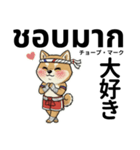 ムエタイ柴犬の日本語とタイ語で日常会話（個別スタンプ：17）
