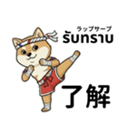 ムエタイ柴犬の日本語とタイ語で日常会話（個別スタンプ：34）