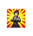 クール和装ガールのリアクションスタンプ02（個別スタンプ：5）