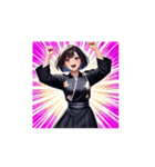 クール和装ガールのリアクションスタンプ02（個別スタンプ：7）