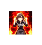 クール和装ガールのリアクションスタンプ02（個別スタンプ：11）