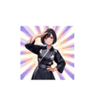 クール和装ガールのリアクションスタンプ02（個別スタンプ：14）