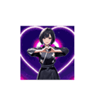 クール和装ガールのリアクションスタンプ02（個別スタンプ：16）