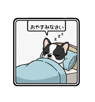 白黒フレンチブルドッグ毎日使えるスタンプ（個別スタンプ：2）