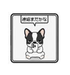 白黒フレンチブルドッグ毎日使えるスタンプ（個別スタンプ：17）