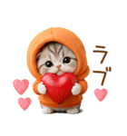 飛び出す スコティッシュ猫 可愛いみかん服（個別スタンプ：21）
