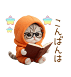 飛び出す スコティッシュ猫 可愛いみかん服（個別スタンプ：22）