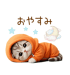 飛び出す スコティッシュ猫 可愛いみかん服（個別スタンプ：24）