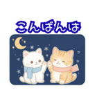 ずっと使える♡やさしい白猫トラ猫 冬（個別スタンプ：3）