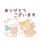 ずっと使える♡やさしい白猫トラ猫 冬（個別スタンプ：5）