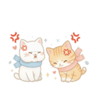 ずっと使える♡やさしい白猫トラ猫 冬（個別スタンプ：14）