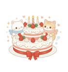 ずっと使える♡やさしい白猫トラ猫 冬（個別スタンプ：35）