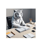 ホワイトタイガーの新日常10（個別スタンプ：24）