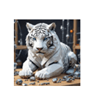 ホワイトタイガーの新日常10（個別スタンプ：34）