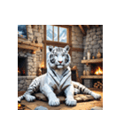 ホワイトタイガーの新日常10（個別スタンプ：36）