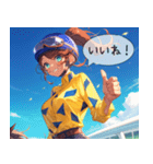 午年GOGO！ジョッキーガールのレース日和（個別スタンプ：4）