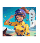 午年GOGO！ジョッキーガールのレース日和（個別スタンプ：9）