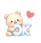 ずっと使える♡やさしいくまさん日常英語冬（個別スタンプ：2）