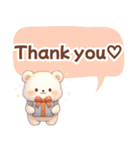 ずっと使える♡やさしいくまさん日常英語冬（個別スタンプ：4）
