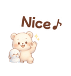 ずっと使える♡やさしいくまさん日常英語冬（個別スタンプ：5）