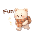 ずっと使える♡やさしいくまさん日常英語冬（個別スタンプ：6）