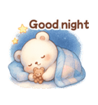 ずっと使える♡やさしいくまさん日常英語冬（個別スタンプ：11）