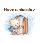ずっと使える♡やさしいくまさん日常英語冬（個別スタンプ：12）