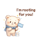 ずっと使える♡やさしいくまさん日常英語冬（個別スタンプ：18）