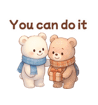 ずっと使える♡やさしいくまさん日常英語冬（個別スタンプ：21）