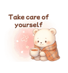 ずっと使える♡やさしいくまさん日常英語冬（個別スタンプ：22）