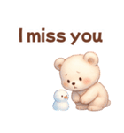 ずっと使える♡やさしいくまさん日常英語冬（個別スタンプ：23）