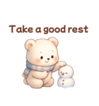 ずっと使える♡やさしいくまさん日常英語冬（個別スタンプ：26）