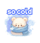 ずっと使える♡やさしいくまさん日常英語冬（個別スタンプ：32）