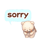 ずっと使える♡やさしいくまさん日常英語冬（個別スタンプ：36）