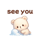 ずっと使える♡やさしいくまさん日常英語冬（個別スタンプ：40）